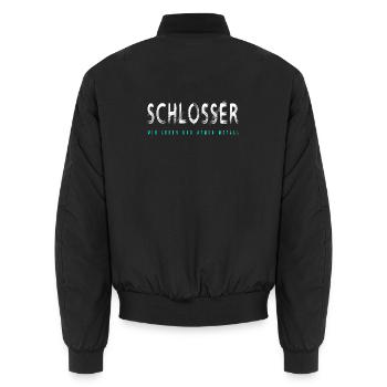 Schlosser Handwerker Design - Unisex Bomberjacke - Schwarz - Hinten - AI Model Male 185 light (185cm)