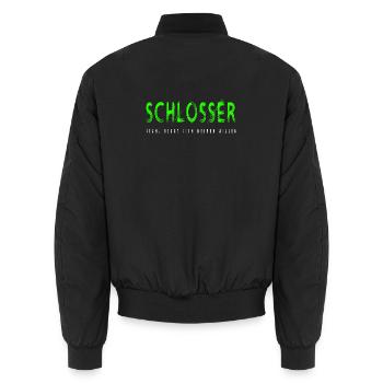 Schlosser Handwerker Design - Unisex Bomberjacke - Schwarz - Hinten - AI Model Male 185 light (185cm)