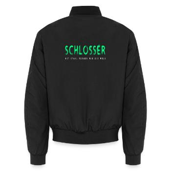 Schlosser Handwerker Design - Unisex Bomberjacke - Schwarz - Hinten - AI Model Male 185 light (185cm)