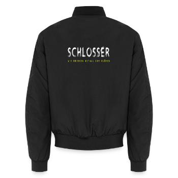 Schlosser Handwerker Design - Unisex Bomberjacke - Schwarz - Hinten - AI Model Male 185 light (185cm)