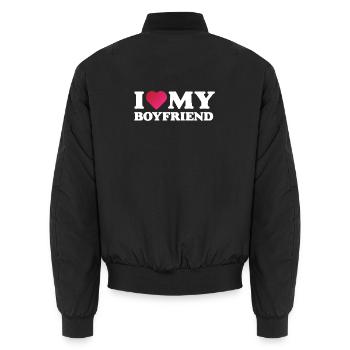 J’aime mon petit ami - Bomber unisexe - noir - Dos - AI Model Male 185 light (185cm)
