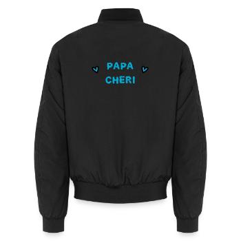 NOËL. ANNEE. ANNIVERSAIRE. RETRAITE. PAPA. MAMAM. - Bomber unisexe - noir - Dos - AI Model Male 185 light (185cm)