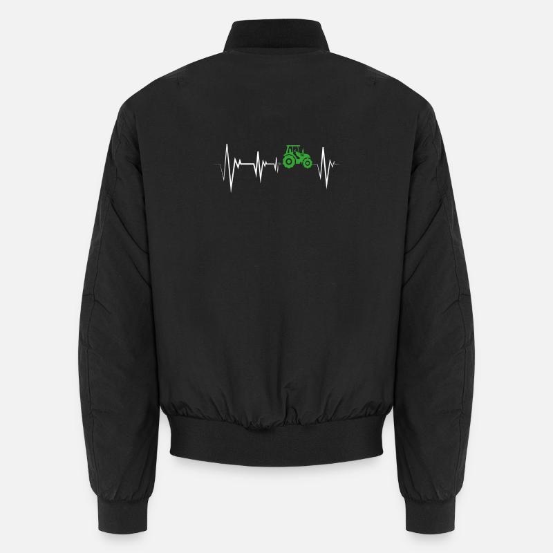 Herzschlag Traktor Bauer - Unisex Bomberjacke - Schwarz