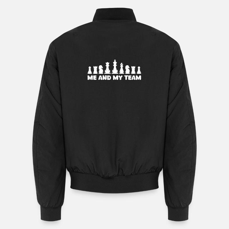 Chess Cool Sayings Team Chess Pieces Icon Unisex Bomber Jacket