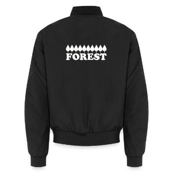 FOREST - Unisex Bomber Jacket - black - Back - AI Model Male 185 light (185cm)