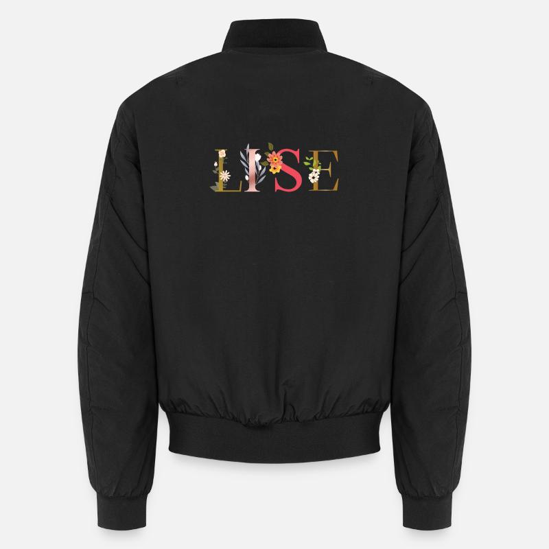 Le nom LISE décoré de fleurs Bomber unisexe