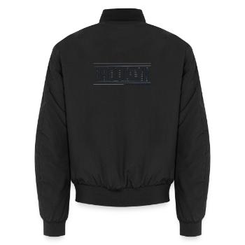 Kreative Skyline von Brooklyn City - Unisex Bomberjacke - Schwarz - Hinten - AI Model Male 185 light (185cm)