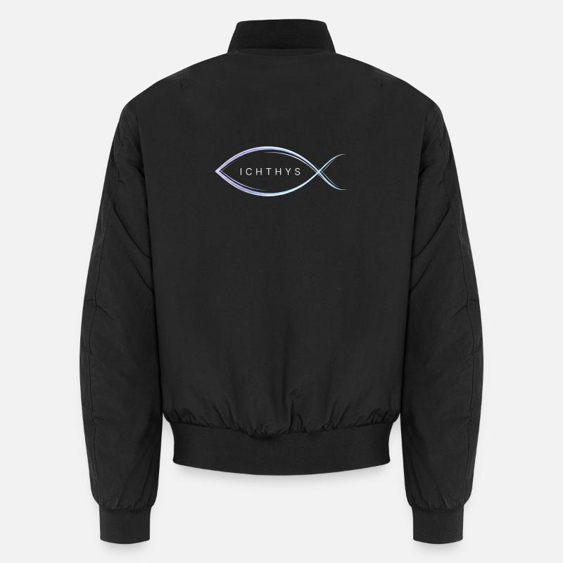 Ichthys - Fish motif with elegant lines Unisex Bomber Jacket