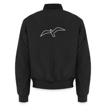 Croquis d’oiseau – motif élégant pour les amoureux de la nature - Bomber unisexe - noir - Dos - AI Model Male 185 light (185cm)