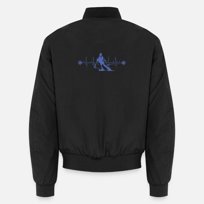 Skier Silhouette Winter Minimalist Unisex Bomber Jacket