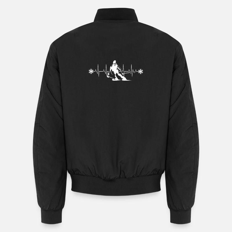 Skier Silhouette Winter Minimalist Unisex Bomber Jacket