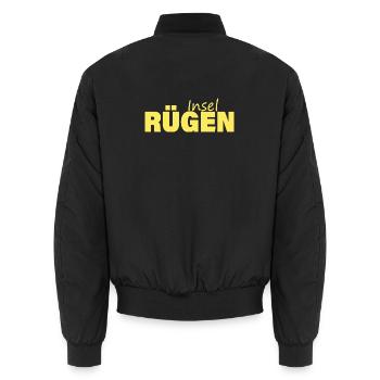 INSEL RÜGEN - Unisex Bomberjacke - Schwarz - Hinten - AI Model Male 185 light (185cm)