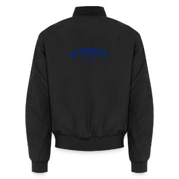 St. Moritz - Suisse - Schweiz - Swiss - Unisex Bomberjacke - Schwarz - Hinten - AI Model Male 185 light (185cm)