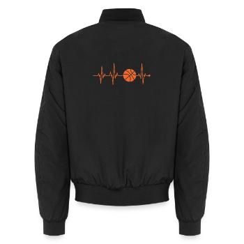 Beat Line Basketball Pulse - Unisex Bomber Jacket - black - Back - AI Model Male 185 light (185cm)