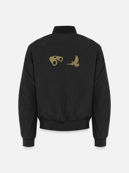 Minimalist Bird Watching Silhouette - Unisex Bomber Jacket - black
