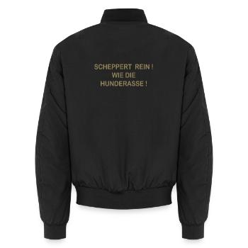 Lustige Sprüche für Australischen Schäferhundhalte - Unisex Bomberjacke - Schwarz - Hinten - AI Model Male 185 light (185cm)