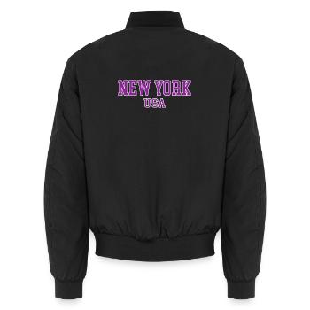 Idée de cadeau pour l’Amérique New York - Bomber unisexe - noir - Dos - AI Model Male 185 light (185cm)