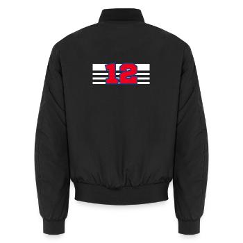 Number 12 France - Unisex Bomber Jacket - black - Back - AI Model Male 185 light (185cm)