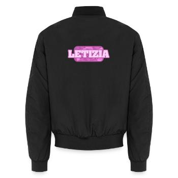 Letizia als Bio - Unisex Bomberjacke - Schwarz - Hinten - AI Model Male 185 light (185cm)