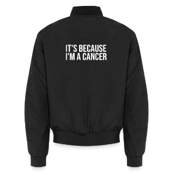 Zodiac sign Cancer - Unisex Bomber Jacket - black - Back - AI Model Male 185 light (185cm)