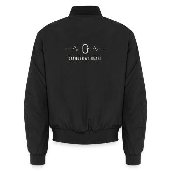 Climber At Heart Heartbeat - Unisex Bomber Jacket - black - Back - AI Model Male 185 light (185cm)