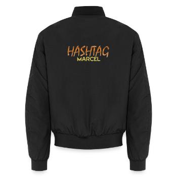 Marcel - Unisex Bomber Jacket - black - Back - AI Model Male 185 light (185cm)
