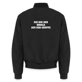 Witzig Single - Unisex Bomberjacke - Schwarz - Hinten - AI Model Male 185 light (185cm)