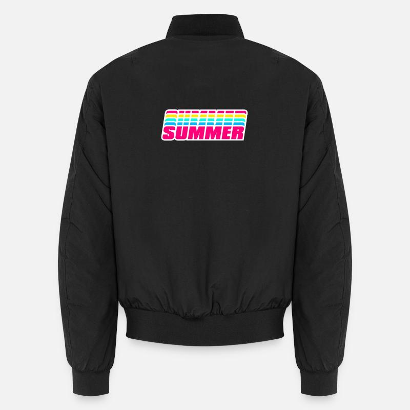 Retro Summer | 80s Style Rainbow  - Unisex Bomber Jacket - black