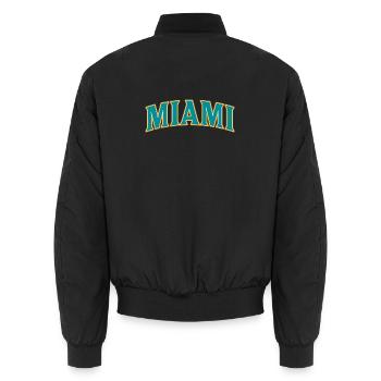 Miami - Unisex Bomberjacke - Schwarz - Hinten - AI Model Male 185 light (185cm)