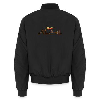 Ghent minimalist Skyline tricolour - Unisex Bomber Jacket - black - Back - AI Model Male 185 light (185cm)