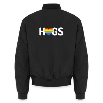 Câlins LGBT - Bomber unisexe - noir - Dos - AI Model Male 185 light (185cm)