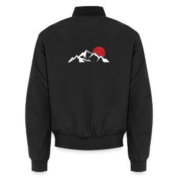 Soleil cramoisi sur les sommets enneigés - Bomber unisexe - noir - Dos - AI Model Male 185 light (185cm)