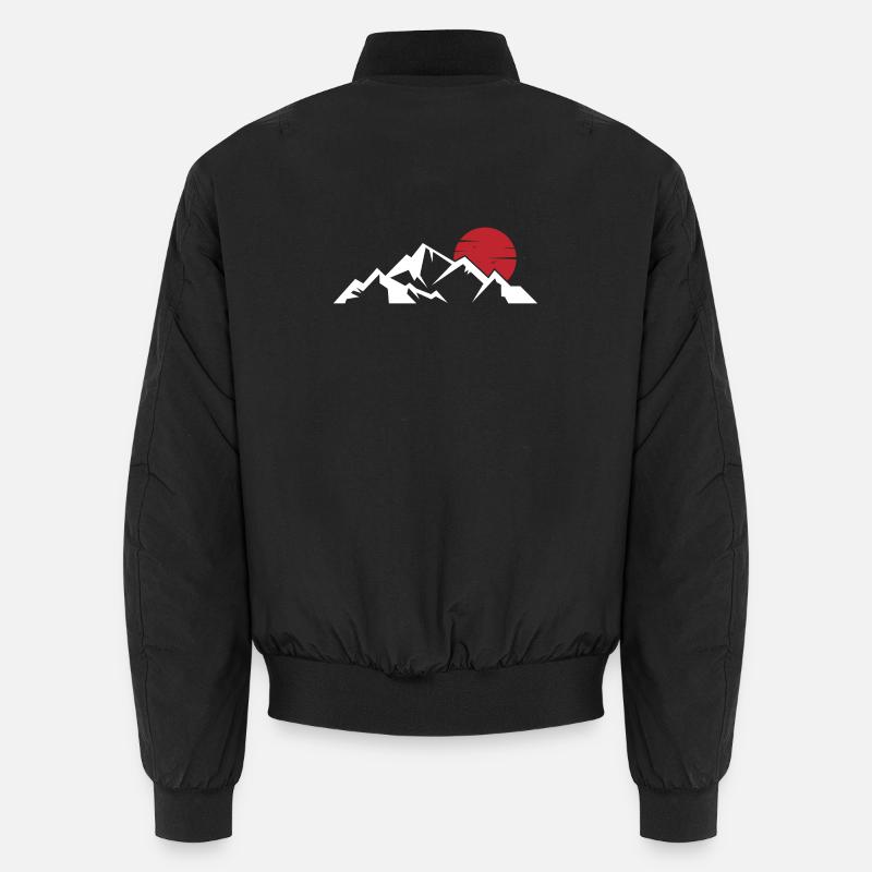 Crimson Sun Over Snowy Peaks Unisex Bomber Jacket