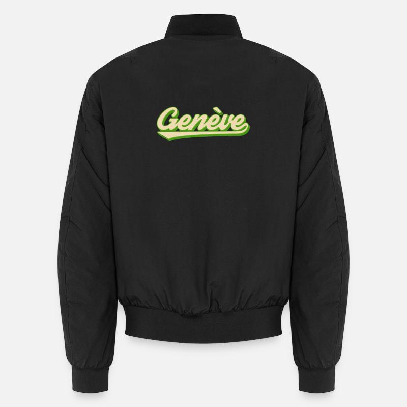 Genève Retro Script Limette Unisex Bomberjacke