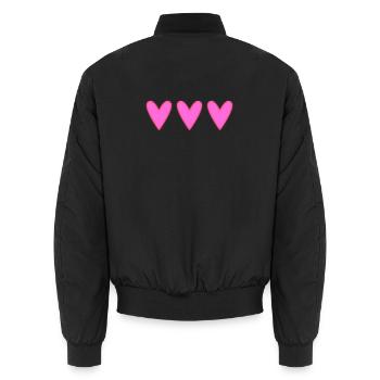 MAMAN. FÊTE DES MÈRES. BONNE FÊTE MAMAN. JE T'AIME - Bomber unisexe - noir - Dos - AI Model Male 185 light (185cm)