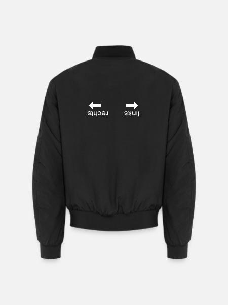 links rechts Kopfüber Rechts Links Schwäche - Unisex Bomberjacke - Schwarz