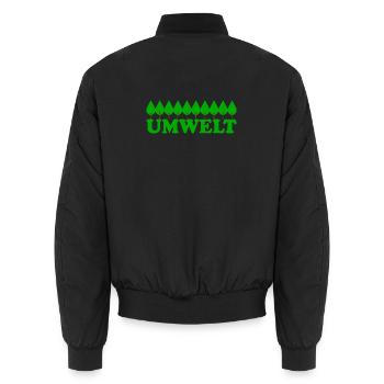Environment - Unisex Bomber Jacket - black - Back - AI Model Male 185 light (185cm)