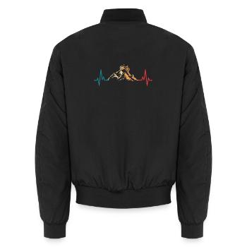 Herzschlag Mountainbike Radfahren - Unisex Bomberjacke - Schwarz - Hinten - AI Model Male 185 light (185cm)
