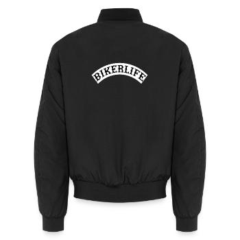 Bikerlife_wappen - Unisex Bomberjacke - Schwarz - Hinten - AI Model Male 185 light (185cm)