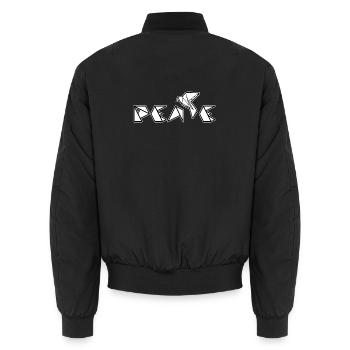 Peace - Unisex Bomber Jacket - black - Back - AI Model Male 185 light (185cm)