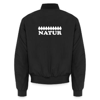 Nature - Unisex Bomber Jacket - black - Back - AI Model Male 185 light (185cm)