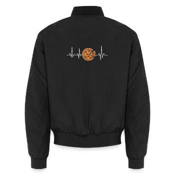 Pizza Pulse Battement de cœur - Bomber unisexe - noir - Dos - AI Model Male 185 light (185cm)
