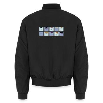 Stressed out men collection  - Unisex Bomber Jacket - black - Back - AI Model Male 185 light (185cm)