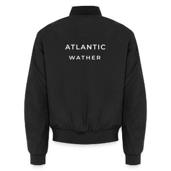 ATLANTIC_WATHER - Unisex Bomber Jacket - black - Back - AI Model Male 185 light (185cm)