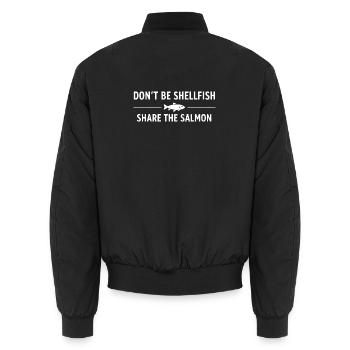 Blague humoristique drôle : Ne soyez pas des coquillages - Bomber unisexe - noir - Dos - AI Model Male 185 light (185cm)