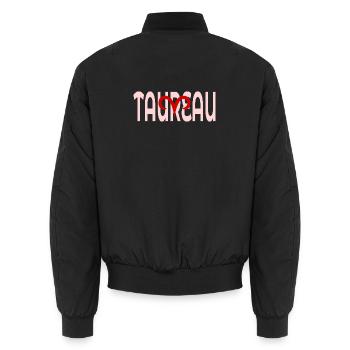 Taureau Mars Avril - Bomber unisexe - noir - Dos - AI Model Male 185 light (185cm)