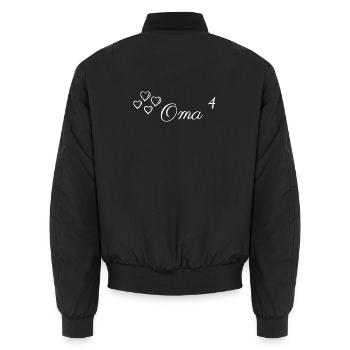 Oma Herzchen Schriftzug mit Herzen - Unisex Bomberjacke - Schwarz - Hinten - AI Model Male 185 light (185cm)