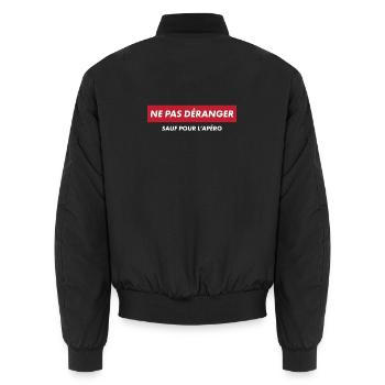 Ne Pas Deranger Sauf Pour L Apero T-Shirt Cadea... - Bomber unisexe - noir - Dos - AI Model Male 185 light (185cm)