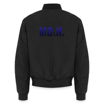 MOIN. mit Anker und Punkt - Unisex Bomberjacke - Schwarz - Hinten - AI Model Male 185 light (185cm)