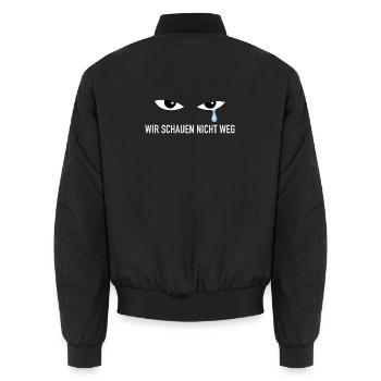 Blue Tear – Wir schauen nicht weg - Unisex Bomberjacke - Schwarz - Hinten - AI Model Male 185 light (185cm)